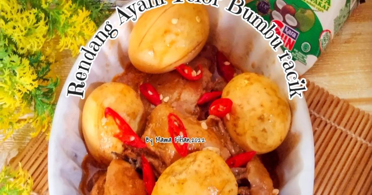 Resep Rendang Ayam Telor Bumbu Racik Oleh Lanjarsih Mama Fifian