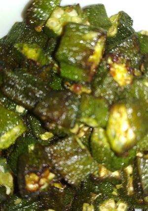 A picture of Lady's finger stir fry.