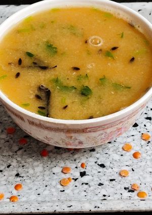 A picture of Red lentils soup.