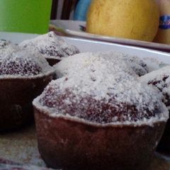 A picture of Steamed Choco Brownie Cupcakes.