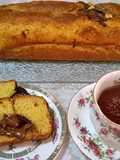 Bizcocho con corazón de dulce de leche