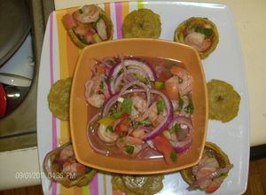 Una foto de Ceviche de camarones