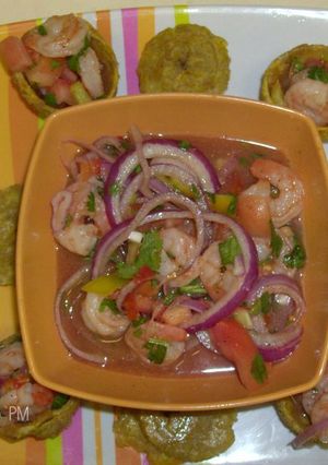 Una foto de Ceviche de camarones
