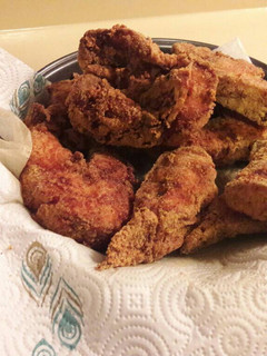 A picture of Home fried catfish steaks (bone in).