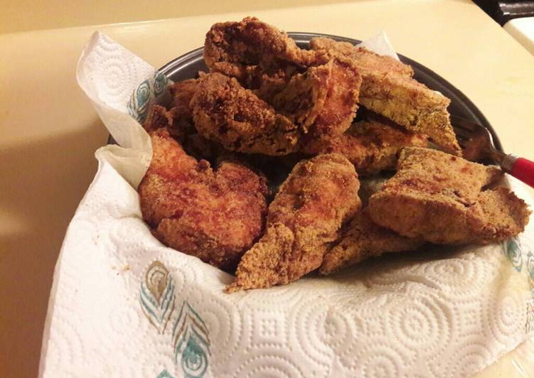 Home fried catfish steaks (bone in)