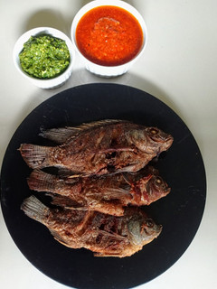 Foto resep Mujair Goreng + Duo Sambal