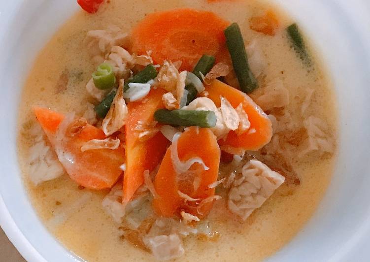 Lodeh tempe kacang panjang wortel