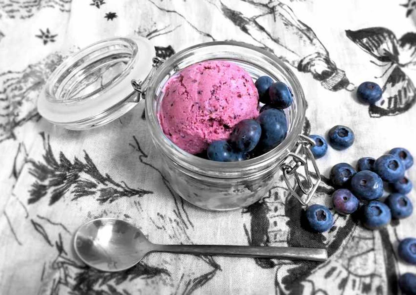 Blueberry frozen yoghurt