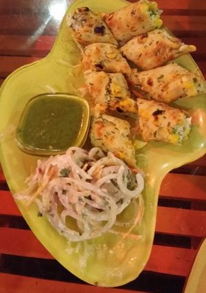 A picture of Paneer cheese roll.
