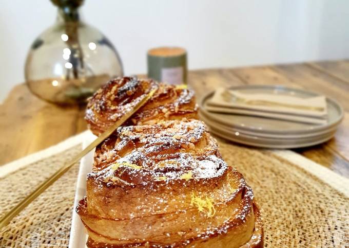 Brioche feuilletée : fleurs d'oranger- zestes de citrons 🍋