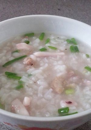 Hình của món Cháo mực thịt bằm.