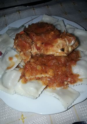 Una foto de Ravioles de pollo y espinaca