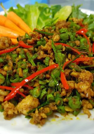 รูปของ คั่วกลิ้งหมูสับถั่วฝักยาว