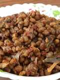 Cherupayar mezhukupuratti or moong dal sabji