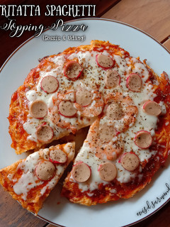 Foto resep Fritatta Spaghetti Topping Pizza (Sossis & Udang)