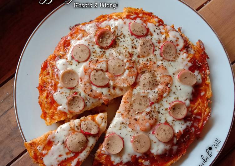 Langkah Mudah untuk Membuat Fritatta Spaghetti Topping Pizza (Sossis & Udang) yang Bisa Manjain Lidah