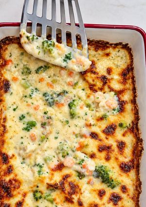 Une photo de Gratin de la mer aux légumes fleurettes