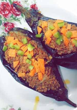 عکسی از دستور بادمجون شکم پر