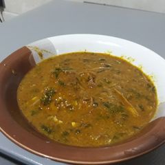 A picture of Ogbono  with ugu soup.