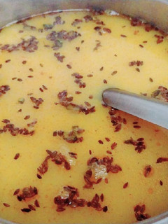 A picture of Arhar Dal with tadka.