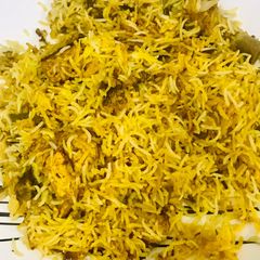 A picture of Saffron’s chicken dum biryani.