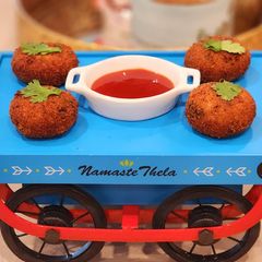 A picture of Sweet Potato and Raw Banana Cutlet.