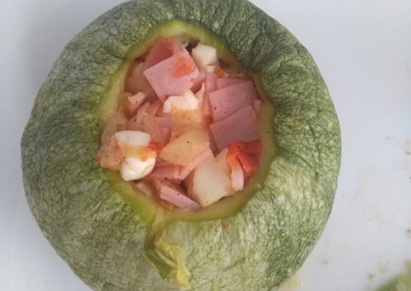 Calabacitas rellenas de jamón y queso 🍴