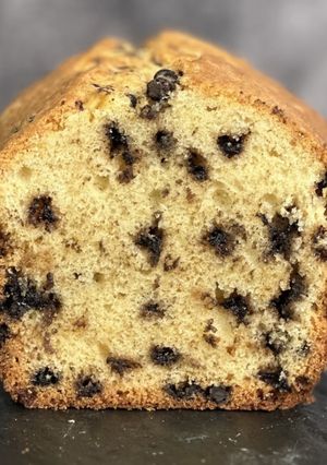 Una foto de Budín de vainilla con chips de chocolate esponjoso