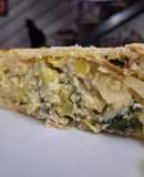 Tarta de puerros y cebolla de verdeo