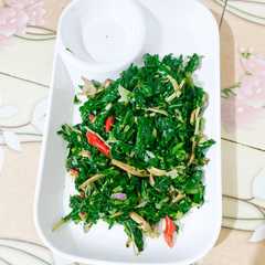 A picture of Tumis Daun Singkong Teri Nasi.
