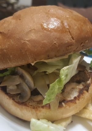 صورة لوصفة همبرغر بالفطر