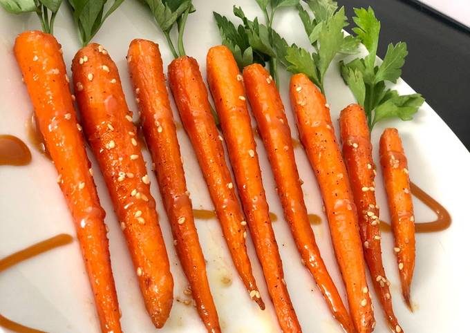 Mini carottes au miel et au sésame