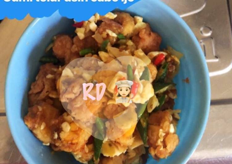 Resep Cumi telur asin cabe ijo, Enak