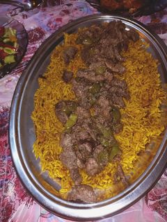 صورة لوصفة رز بسمتي بالزبيب والكبده الاسكندراني