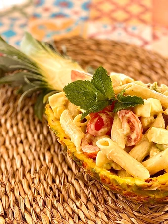 Pasos sencillos para Hacer Ensalada de pasta tropical  que Delicioso