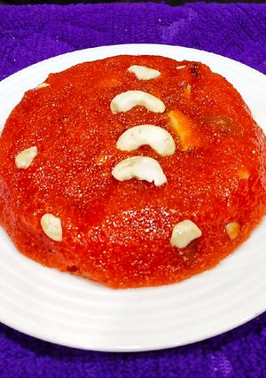A picture of Rava Kesri Halwa Kesri Bath.