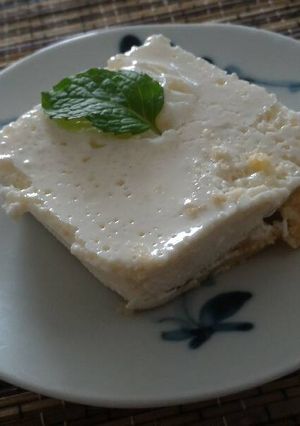 A picture of Soy milk gelatine cheesecake.