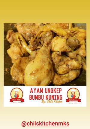 Foto resep Ayam Ungkep Bumbu Kuning (empuk setelah digoreng) #laukpraktis