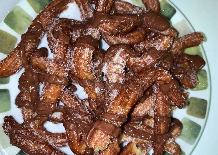 Easiest Way to Prepare Ultimate Churros with Sugar and Nutella