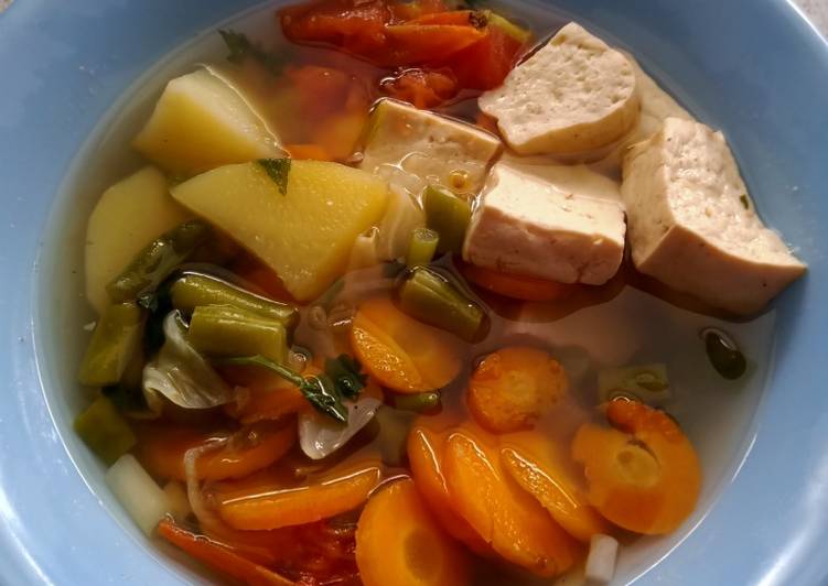Cara Gampang Membuat Sayur Sop Tahu &#34;Sayur Box&#34; (Pakai Mini Rice Cooker) , Enak