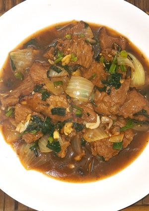 Hình của món Bò Sốt Tiêu Đen.