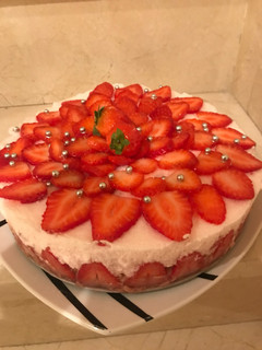 Una foto de Mousse de chocolate y fresa