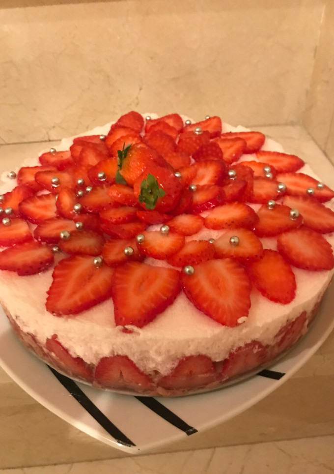 Una foto de Mousse de chocolate y fresa