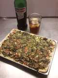 Tarta casera: verduras y carnes. 🥩🥦🥬🍗🥘🍺🍶