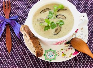 Hình của món Súp kem nấm chay.