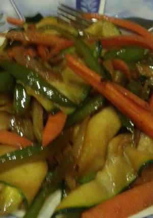 Una foto de Wok de verduras