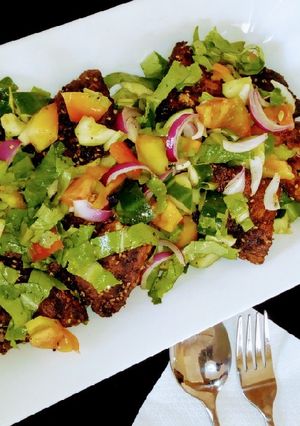 A picture of Healthy tofu salad.