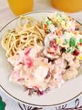 Pastas con salsa de mariscos