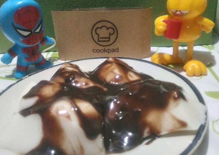 Resep Puding SKM putih dengan vla coklat, Lezat