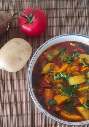 A picture of Sweet Potato Curry 🍠🥔🍎.